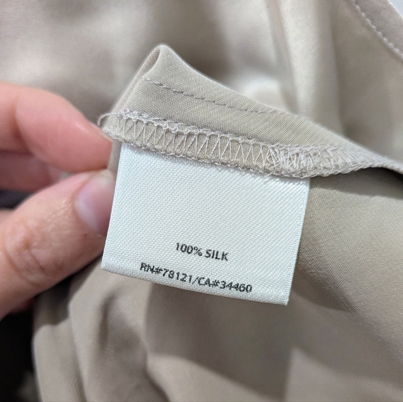 Ellen Fisher Champagne 100% Sill Tank Top | Medium - Picture 4 of 4